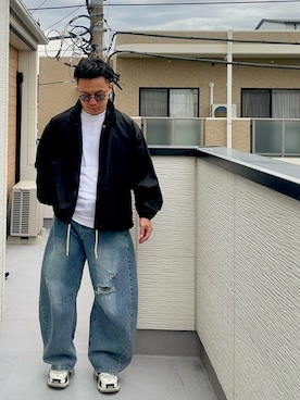 「アイテム（ナイロンジャケット）」を使った、（asatomoz）さん（メンズ・170cm）の秋コーディネート