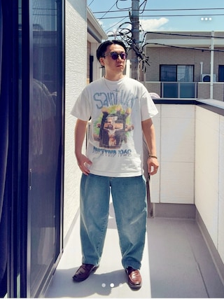 「SAINT Mxxxxxx(セント マイケル)のアイテム(Tシャツ/カットソー)」を使った、(asatomoz)さん(メンズ・170cm)の春コーディネート