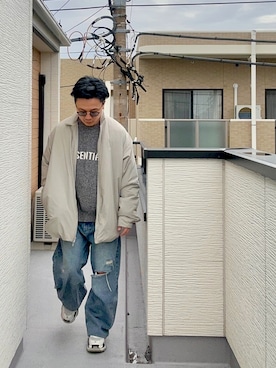 「off white（オフホワイト）のアイテム」を使った、（asatomoz）さん（メンズ・170cm）の冬コーディネート