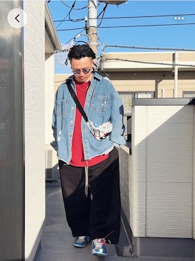 「off white（オフホワイト）のアイテム」を使った、（asatomoz）さん（メンズ・170cm）の冬コーディネート