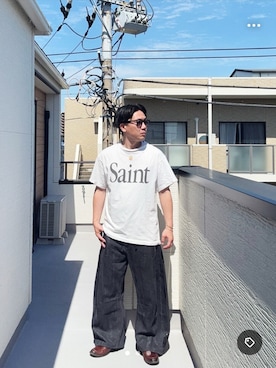 「カーブパンツ」｜（asatomoz）さん（メンズ・170cm）の夏コーディネート