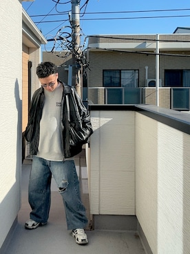 「シンプル」｜「アイテム（ブルゾン）」を使った、（asatomoz）さん（メンズ・170cm）の冬コーディネート