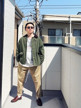 「Clarks（クラークス）のアイテム」を使った、（asatomoz）さん（メンズ・170cm）の春コーディネート