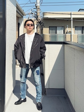 「アイテム（MA-1）」を使った、（asatomoz）さん（メンズ・170cm）の春コーディネート