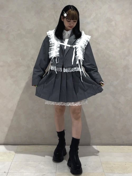 セール】ベルトヘムレースミニスカート【セットアップ対応】卒業式