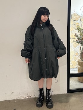 「アイテム（モッズコート）」を使った、ALICEさん（レディース・152cm）の夏コーディネート