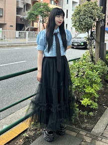 ジャンティ社製ネイビー フリル フリルリボンニットソートップス – BUNNY APARTMENT