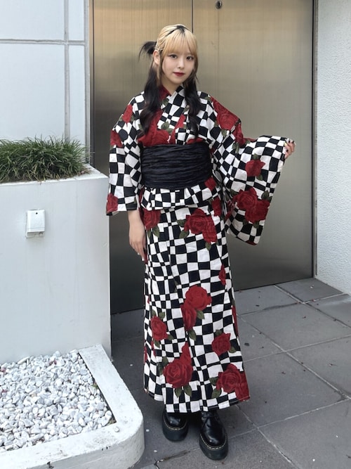 【jouetieオリジナル】 ✨ローズチェッカーセパレート浴衣セット✨格子柄✨ jouetie（ジュエティ） 「jouetieオリジナル」ローズチェッカー