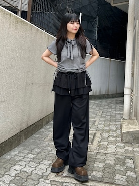 「パーカーコーデ」｜ALICEさん（レディース・152cm）の夏コーディネート