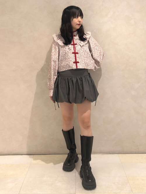 jouetie　ジュエティ　フリル　ブラウス　チャイナシャツ　&ellecy jouetie ジュエティ フリル ショート チャイナシャツ &ellecy