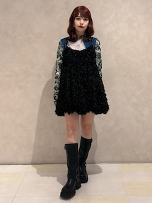 jouetie❤️ボリュームフェザーキャミワンピース セール】ボリュームフェザーキャミワンピース（ワンピース