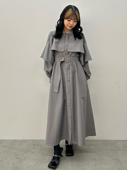 セール】ケープロングコートワンピース（ワンピース）｜jouetie