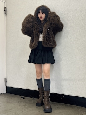 「ガーリーコーデ」｜「アイテム（ブルゾン）」を使った、ALICEさん（レディース・152cm）の秋コーディネート