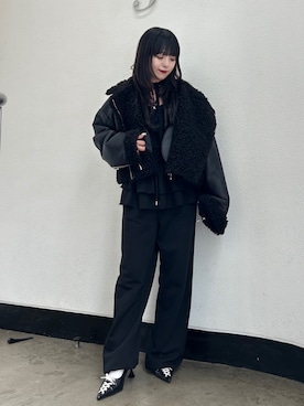 「アイテム（ムートンコート）」を使った、ALICEさん（レディース・152cm）の夏コーディネート