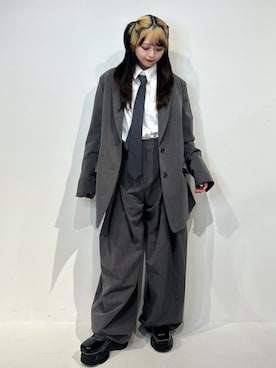 「アイテム（ネクタイ）」を使った、ALICEさん（レディース・152cm・20代）の冬コーディネート