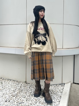 「アイテム（スカート）」を使った、ALICEさん（レディース・152cm）の夏コーディネート