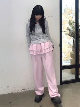 「アイテム（スウェットパンツ）」を使った、ALICEさん（レディース・152cm）の夏コーディネート