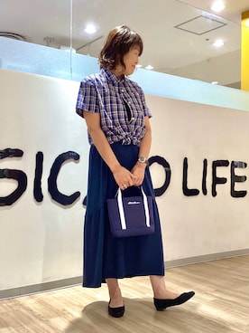「Eddie Bauer（エディーバウアー）のアイテム（ワンピース/ドレス）」を使った、ebtakatukiさん（レディース・160cm）の夏コーディネート