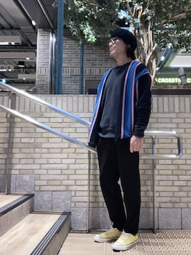 「アイテム（ハンチング/ベレー帽）」を使った、けいいちさん（メンズ・170cm）の冬コーディネート