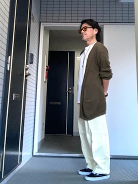 「アイテム（カーディガン/ボレロ）」を使った、けいいちさん（メンズ・170cm・50代）の秋コーディネート