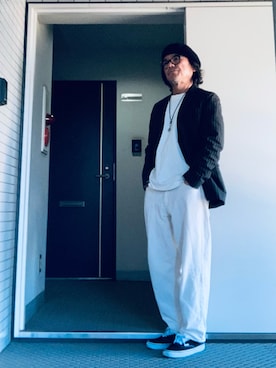 「アイテム（ハンチング/ベレー帽）」を使った、けいいちさん（メンズ・170cm）の秋コーディネート