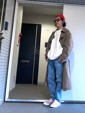 「アイテム（ステンカラーコート）」を使った、けいいちさん（メンズ・170cm）の秋コーディネート