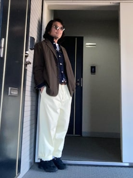 「アイテム（チノパンツ）」を使った、けいいちさん（メンズ・170cm）の秋コーディネート
