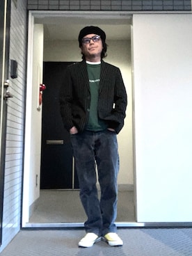 「アイテム（ハンチング/ベレー帽）」を使った、けいいちさん（メンズ・170cm）の秋コーディネート