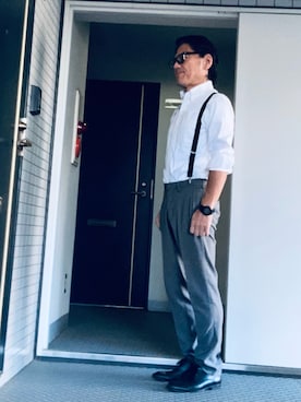 「アイテム（サスペンダー）」を使った、けいいちさん（メンズ・170cm）の秋コーディネート