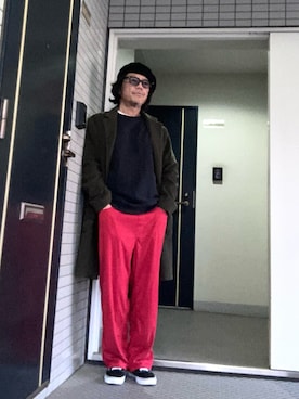 「アイテム（ハンチング/ベレー帽）」を使った、けいいちさん（メンズ・170cm）の秋コーディネート