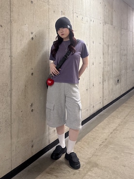 「スウエットパンツ」｜「アイテム（財布/小物）」を使った、saeさん（レディース・163cm）の夏コーディネート