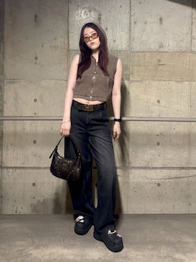 「アイテム（パーカー）」を使った、saeさん（レディース・163cm）の夏コーディネート