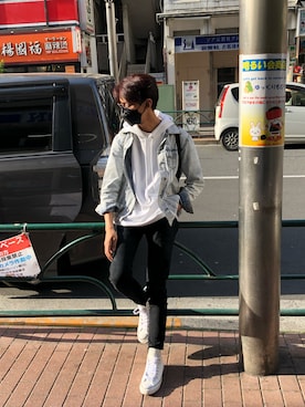 「CONVERSE（コンバース）のALL STAR HI（スニーカー）」を使った、misaki1700さん（メンズ・168cm）の秋コーディネート