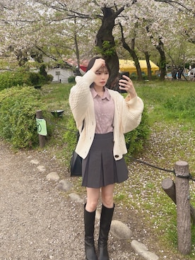 「Heather（ヘザー）のアイテム（トップス）」を使った、cherryblossom05さん（レディース・160cm）の春コーディネート