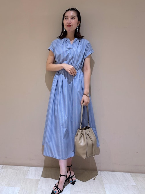 もんROPE PICNIC スキッパーシャツワンピース ネイビー ROPÉ PICNIC(ロペピクニック) / 【WEB限定】【UVカット・接触冷