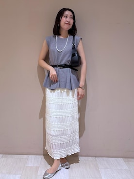 「アイテム（スカート）」を使った、eminaさん（レディース・165cm・20代）の春コーディネート