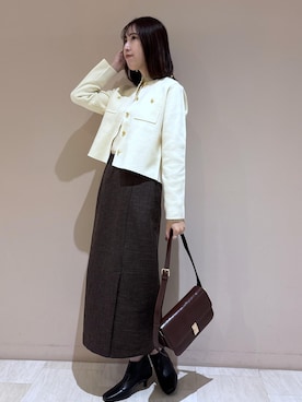 「ROPE' PICNIC（ロペピクニック）のアイテム（スカート）」を使った、eminaさん（レディース・165cm）の秋コーディネート