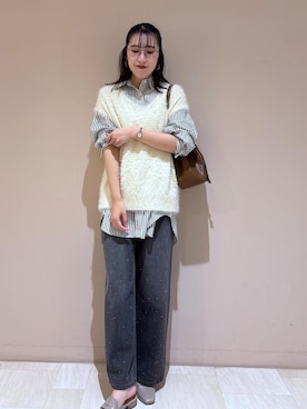 「アイテム（ローファー）」を使った、eminaさん（レディース・165cm・20代）の秋コーディネート