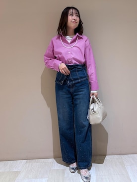 「フェスコーデ」｜「アイテム（バレエシューズ）」を使った、eminaさん（レディース・165cm）の春コーディネート