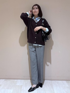 「アイテム（バンダナ/スカーフ）」を使った、eminaさん（レディース・165cm）の秋コーディネート