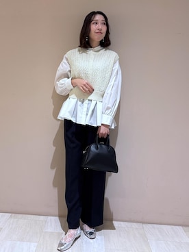 「運動会コーデ」｜「アイテム（バレエシューズ）」を使った、eminaさん（レディース・165cm）の冬コーディネート