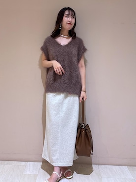 「アイテム（ベスト）」を使った、eminaさん（レディース・165cm・20代）の夏コーディネート