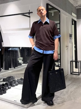 「HARE（ハレ）のアイテム（スラックス）」を使った、はのやんさん（メンズ・182cm）の夏コーディネート