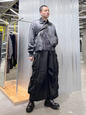 「坊主」｜「アイテム（ブルゾン）」を使った、はのやんさん（メンズ・182cm）の冬コーディネート
