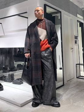 「アイテム（トートバッグ）」を使った、はのやんさん（メンズ・182cm）の秋コーディネート