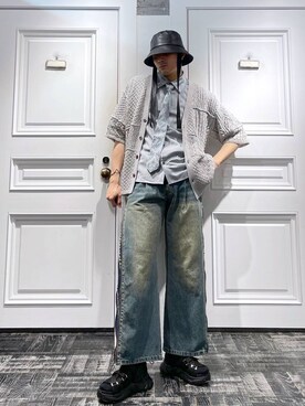 「HARE（ハレ）のアイテム（ハット）」を使った、はのやんさん（メンズ・182cm）の春コーディネート