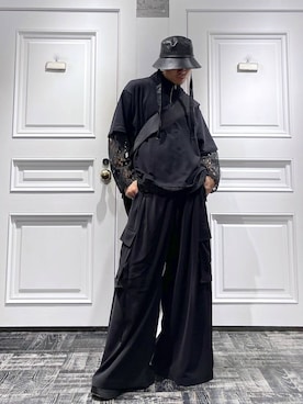 「HARE（ハレ）のリングストリングHAT(HARE)（ハット）」を使った、はのやんさん（メンズ・182cm）の春コーディネート