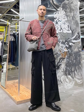 「HARE（ハレ）のスクエアトゥZIPブーツ(HARE)（ブーツ）」を使った、はのやんさん（メンズ・182cm）の秋コーディネート