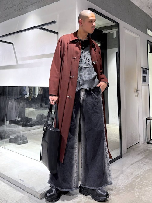 ファイヤーマンバックルプリーツステンカラーコート(HARE)（ステン