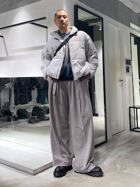 「アイテム（ダウンジャケット/コート）」を使った、はのやんさん（メンズ・182cm）の秋コーディネート